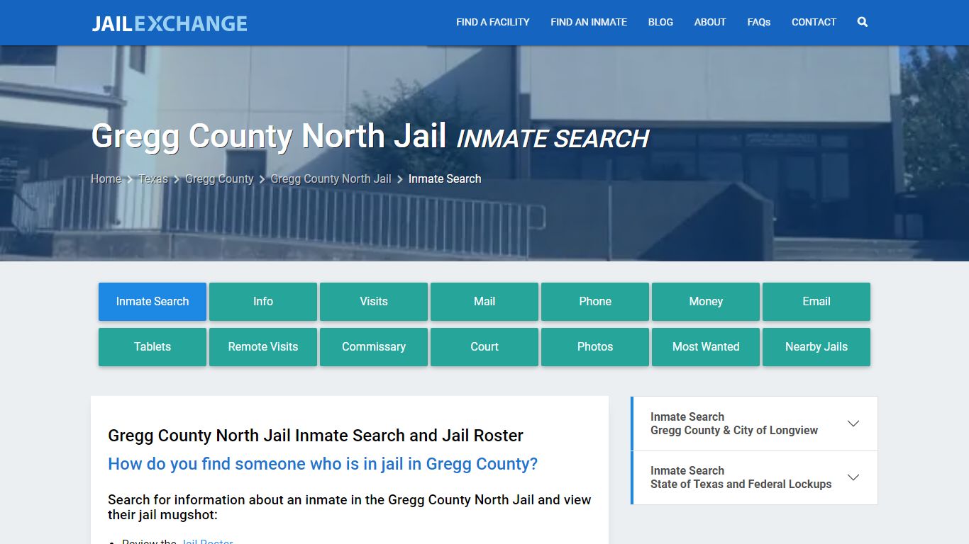 Inmate Search: Roster & Mugshots - Gregg County North Jail, TX