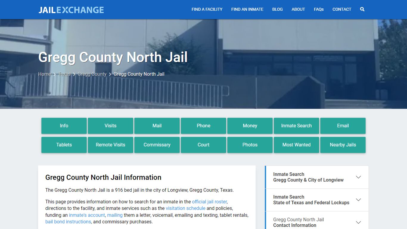 Gregg County North Jail, TX Inmate Search, Information